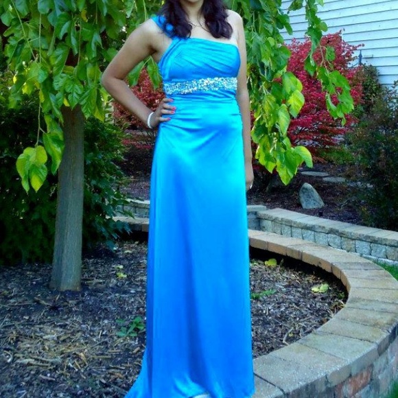 macy's sky blue dress